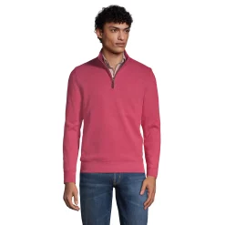 Men's Lands' End Bedford Regular-Fit Ribbed Quarter-Zip Pullover Sweater -Cheap Mens Casual Outdoor Clothing Store 4422815 Blossom Heather