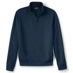 Men's Lands' End Bedford Regular-Fit Ribbed Quarter-Zip Pullover Sweater -Cheap Mens Casual Outdoor Clothing Store 4422815 Radiant Navy