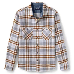 Men's Lands' End Traditional-Fit Rugged Flannel Button-Down Shirt 17 Men's Lands' End Traditional-Fit Rugged Flannel Button-Down Shirt -Cheap Mens Casual Outdoor Clothing Store 4423080 Cement Heather Plaid
