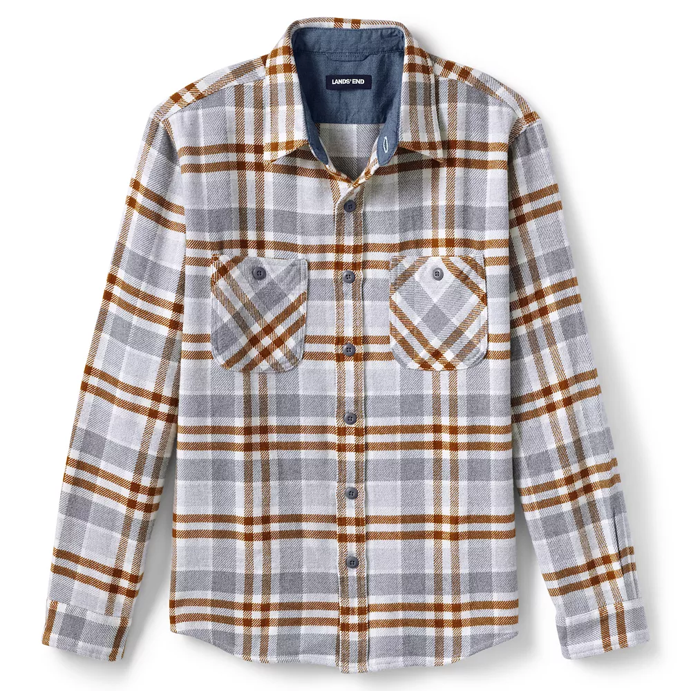 Men's Lands' End Traditional-Fit Rugged Flannel Button-Down Shirt 7 Men's Lands' End Traditional-Fit Rugged Flannel Button-Down Shirt - Image 5