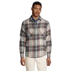 Men's Lands' End Traditional-Fit Rugged Flannel Button-Down Shirt 14 Men's Lands' End Traditional-Fit Rugged Flannel Button-Down Shirt -Cheap Mens Casual Outdoor Clothing Store 4423080 Charcoal Plaid
