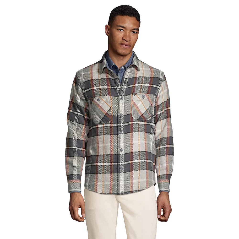 Men's Lands' End Traditional-Fit Rugged Flannel Button-Down Shirt 4 Men's Lands' End Traditional-Fit Rugged Flannel Button-Down Shirt - Image 2