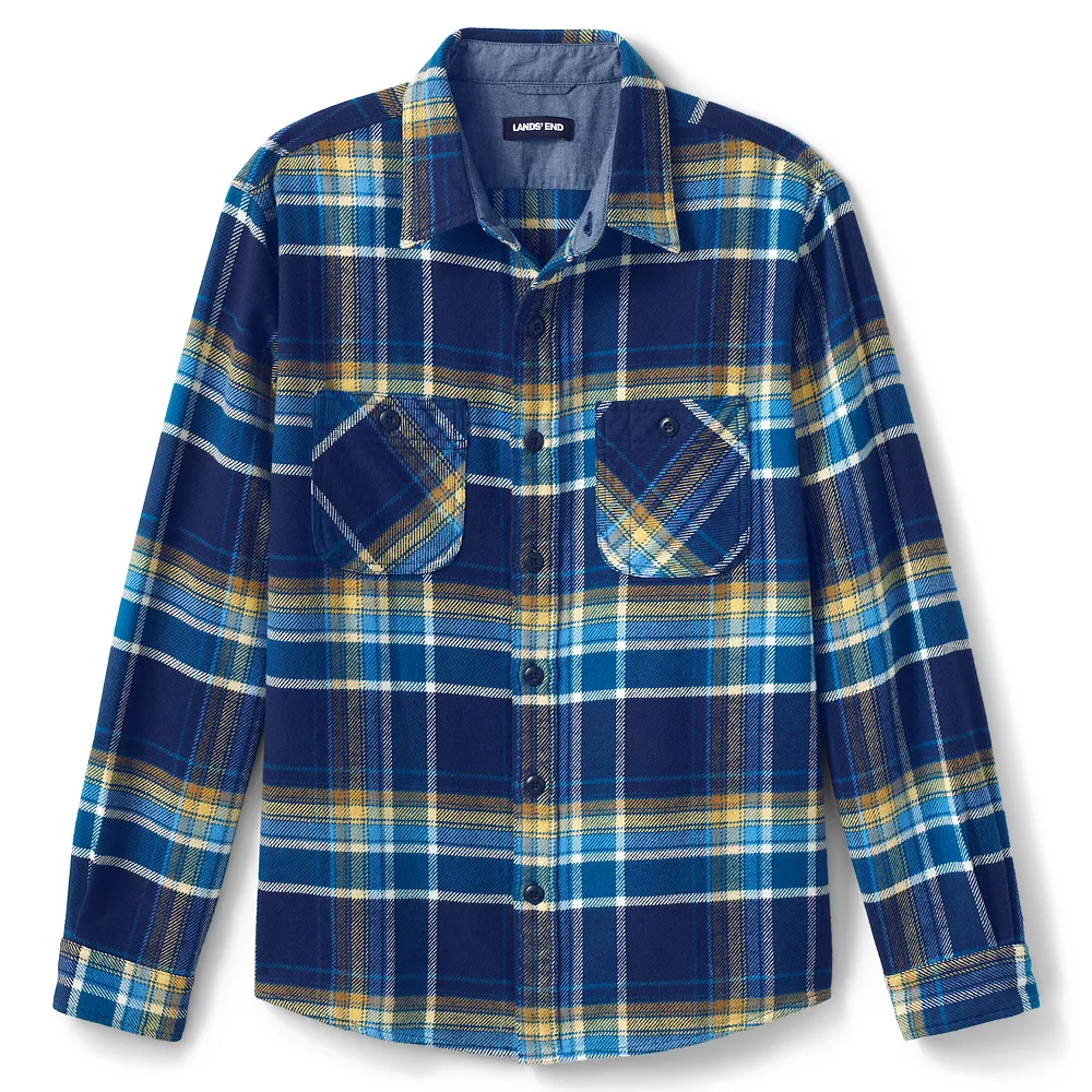 Men's Lands' End Traditional-Fit Rugged Flannel Button-Down Shirt 10 Men's Lands' End Traditional-Fit Rugged Flannel Button-Down Shirt - Image 8