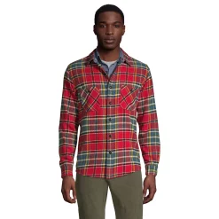 Men's Lands' End Traditional-Fit Rugged Flannel Button-Down Shirt 22 Men's Lands' End Traditional-Fit Rugged Flannel Button-Down Shirt -Cheap Mens Casual Outdoor Clothing Store 4423080 Rich Red Multi Plaid