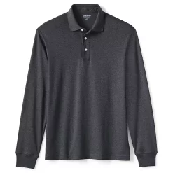 Men's Lands' End Soft Supima Polo -Cheap Mens Casual Outdoor Clothing Store 4423098 Dark Charcoal Heather