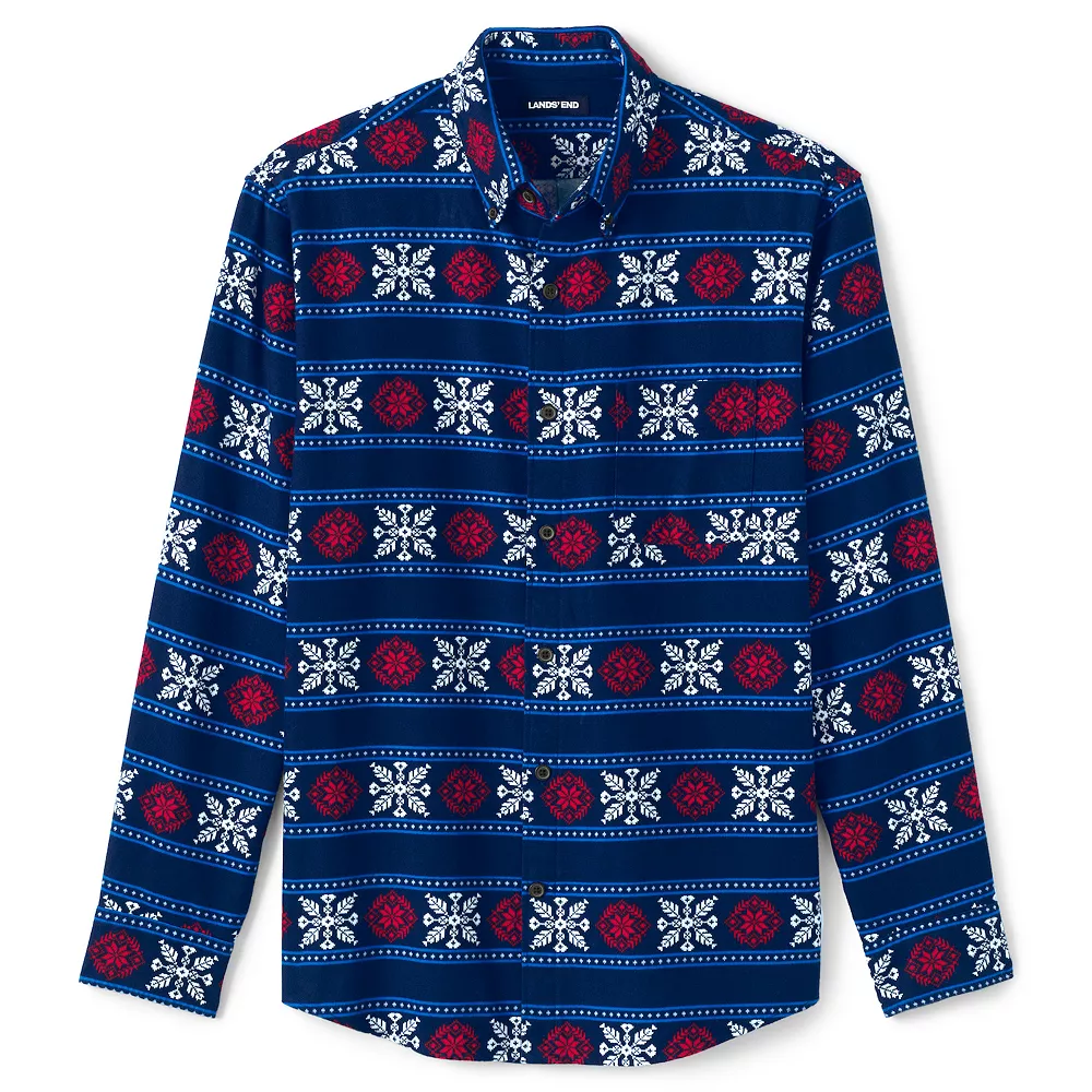 Men's Lands' End Traditional-Fit Printed Flagship Flannel Button-Down Shirt 8 Men's Lands' End Traditional-Fit Printed Flagship Flannel Button-Down Shirt - Image 6