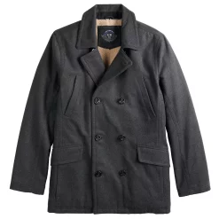 Men's Urban Republic Mixed Media Double-Breasted Sherpa-Lined Wool-Blend Jacket -Cheap Mens Casual Outdoor Clothing Store 4471636 ALT2