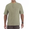 Men's Smith's Workwear Mini-Thermal Henley -Cheap Mens Casual Outdoor Clothing Store 4483287 Sage Heather