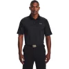 Men's Under Armour Striped Classic-Fit Performance Golf Polo -Cheap Mens Casual Outdoor Clothing Store 4526407 Black