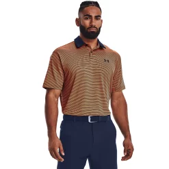 Men's Under Armour Striped Classic-Fit Performance Golf Polo -Cheap Mens Casual Outdoor Clothing Store 4526407 Sunset Boulevard