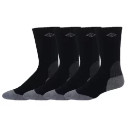 Men's Columbia 4-pack Wool-Blend Socks -Cheap Mens Casual Outdoor Clothing Store 4535211 Black Solid