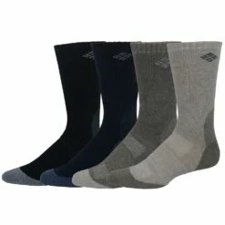 Men's Columbia 4-pack Wool-Blend Socks -Cheap Mens Casual Outdoor Clothing Store 4535211 Blue Black