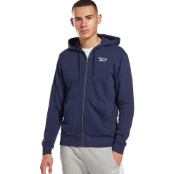 Men's Reebok Identity Full-Zip Hoodie -Cheap Mens Casual Outdoor Clothing Store 4536035 Vector Navy