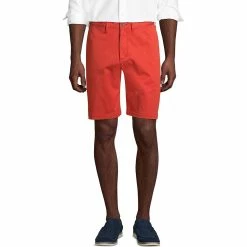Men's Lands' End 9-inch Comfort-Waist Comfort-First Knockabout Chino Shorts -Cheap Mens Casual Outdoor Clothing Store 4546004 Sunwashed Red