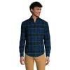 Men's Lands' End Tailored-Fit Flagship Flannel Shirt 1 Men's Lands' End Tailored-Fit Flagship Flannel Shirt -Cheap Mens Casual Outdoor Clothing Store 4549502 Navy Black Plaid