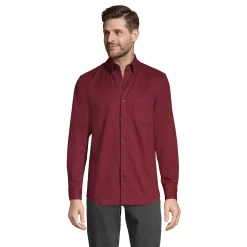 Men's Lands' End Traditional-Fit Flagship Flannel Shirt -Cheap Mens Casual Outdoor Clothing Store 4549519 Rich Burgundy
