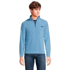 Men's Lands' End Fleece Quarter-Zip Pullover -Cheap Mens Casual Outdoor Clothing Store 4550765 Muted Blue