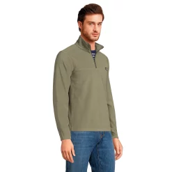 Men's Lands' End Fleece Quarter-Zip Pullover -Cheap Mens Casual Outdoor Clothing Store 4550765 Sunwashed Olive
