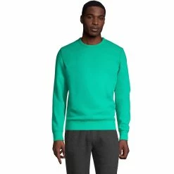 Men's Lands' End Serious Sweats Crewneck Sweatshirt -Cheap Mens Casual Outdoor Clothing Store 4552006 Global Green