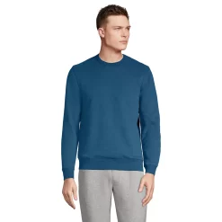 Big & Tall Lands' End Serious Sweats Crewneck Sweatshirt -Cheap Mens Casual Outdoor Clothing Store 4552010 Evening Blue
