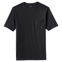 Men's Land's End Super-T Short Sleeve T-Shirt with Pocket -Cheap Mens Casual Outdoor Clothing Store 4553947 Black
