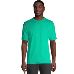 Men's Land's End Super-T Short Sleeve T-Shirt with Pocket -Cheap Mens Casual Outdoor Clothing Store 4553947 Global Green