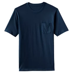 Men's Land's End Super-T Short Sleeve T-Shirt with Pocket -Cheap Mens Casual Outdoor Clothing Store 4553947 Radiant Navy