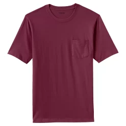 Men's Land's End Super-T Short Sleeve T-Shirt with Pocket -Cheap Mens Casual Outdoor Clothing Store 4553947 Rich Burgundy