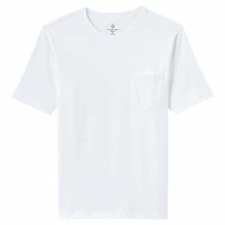 Men's Land's End Super-T Short Sleeve T-Shirt with Pocket -Cheap Mens Casual Outdoor Clothing Store 4553947 White