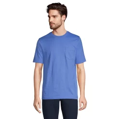 Big & Tall Lands' End Super Pocket Tee -Cheap Mens Casual Outdoor Clothing Store 4553948 Chicory Blue
