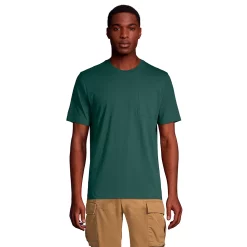 Big & Tall Lands' End Super Pocket Tee -Cheap Mens Casual Outdoor Clothing Store 4553948 Deep Woodland Green