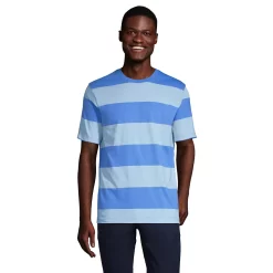 Men's Lands' End Super-T Striped Tee -Cheap Mens Casual Outdoor Clothing Store 4553951 Chicory Blue Stripe