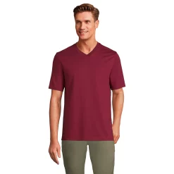 Men's Lands' End Super-T V-Neck Tee -Cheap Mens Casual Outdoor Clothing Store 4553954 Rich Burgundy