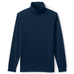 Big & Tall Lands' End Super Soft Supima Turtleneck -Cheap Mens Casual Outdoor Clothing Store 4555556 Radiant Navy