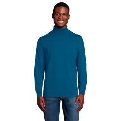 Big & Tall Lands' End Super-T Turtleneck -Cheap Mens Casual Outdoor Clothing Store 4555566 Evening Blue