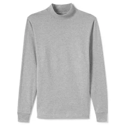 Big & Tall Lands' End Super Mock Turtleneck -Cheap Mens Casual Outdoor Clothing Store 4555571 Gray Heather