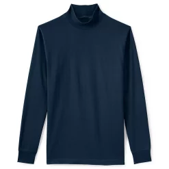 Big & Tall Lands' End Super Mock Turtleneck -Cheap Mens Casual Outdoor Clothing Store 4555571 Radiant Navy
