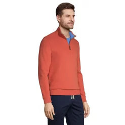 Big & Tall Lands' End Bedford Quarter-Zip Sweater -Cheap Mens Casual Outdoor Clothing Store 4555702 ALT2