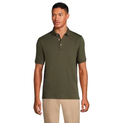 Big & Tall Lands' End Super Soft Supima Polo -Cheap Mens Casual Outdoor Clothing Store 4560901 Forest Moss