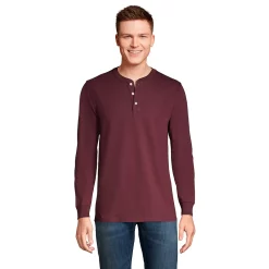 Men's Lands' End Super-T Henley -Cheap Mens Casual Outdoor Clothing Store 4561322 Aged Wine