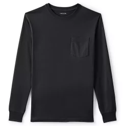 Men's Lands' End Super-T Henley -Cheap Mens Casual Outdoor Clothing Store 4561322 Black