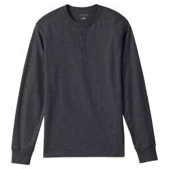 Men's Lands' End Super-T Henley -Cheap Mens Casual Outdoor Clothing Store 4561322 Dark Charcoal Heather