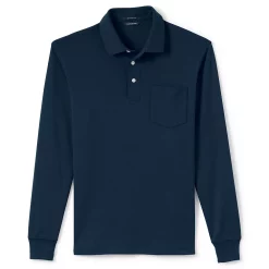 Men's Lands' End Classic-Fit Super Soft Supima Pocket Polo -Cheap Mens Casual Outdoor Clothing Store 4561437 Radiant Navy