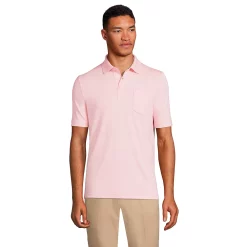 Men's Lands' End Super Soft Supima Pocket Polo -Cheap Mens Casual Outdoor Clothing Store 4561620 Soft Tea Rose