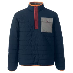 Men's Lands' End Quilted Snap-Neck Pullover Jacket -Cheap Mens Casual Outdoor Clothing Store 4561966 Radiant Navy