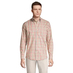 Men's Lands' End Traditional-Fit No-Iron Twill Button-Down Shirt 13 Men's Lands' End Traditional-Fit No-Iron Twill Button-Down Shirt -Cheap Mens Casual Outdoor Clothing Store 4563306 Apricot Multi Check