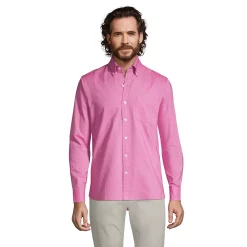 Men's Lands' End Button-Down Sail Rigger Oxford Button-Down Shirt -Cheap Mens Casual Outdoor Clothing Store 4563318 Verbena