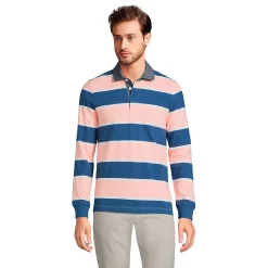 Big & Tall Lands' End Rugby Shirt 13 Big & Tall Lands' End Rugby Shirt -Cheap Mens Casual Outdoor Clothing Store 4569481 Crisp Peach Stripe