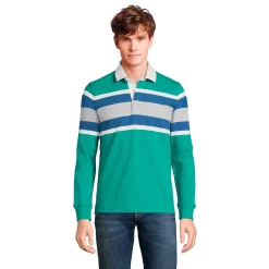 Big & Tall Lands' End Rugby Shirt 15 Big & Tall Lands' End Rugby Shirt -Cheap Mens Casual Outdoor Clothing Store 4569481 Emerald Stripe