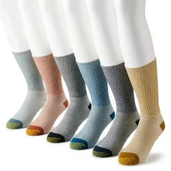 Men's GOLDTOE® 6-pack Outdoor Trail Crew Socks -Cheap Mens Casual Outdoor Clothing Store 4791278 Rust